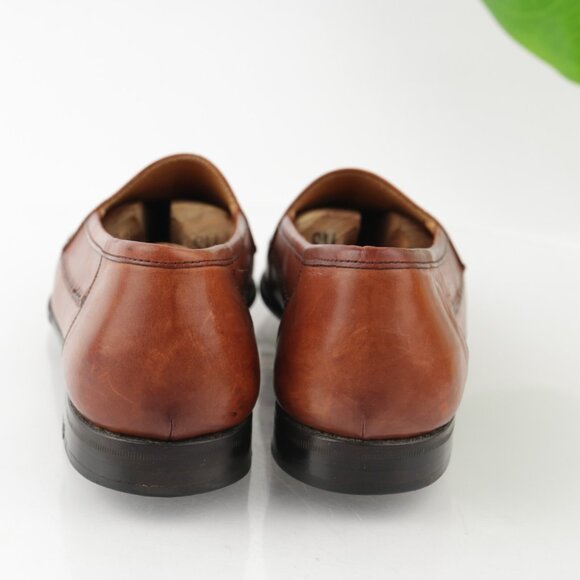 Mezlan Mens Loafer Size 7.5 Tan Cognac Leather Moc Toe Slip On Dress Shoes main image 6